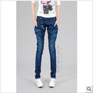 2013 spring women's q5151 female jeans skinny pants pencil pants retro finishing