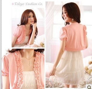 2013 spring women's slim all-match lace small cape short-sleeve sunscreen shrug short jacket