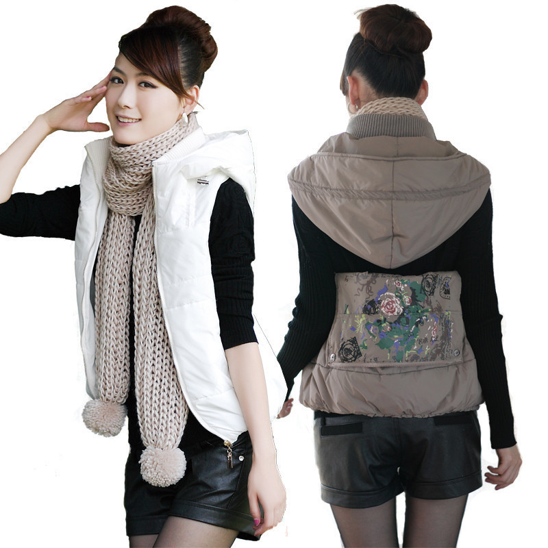 2013 spring women's slim cotton vest female autumn and winter cotton vest spring and autumn with a hood vest