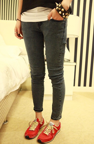 2013 spring women's slim denim skinny pants pencil pants paintless jeans