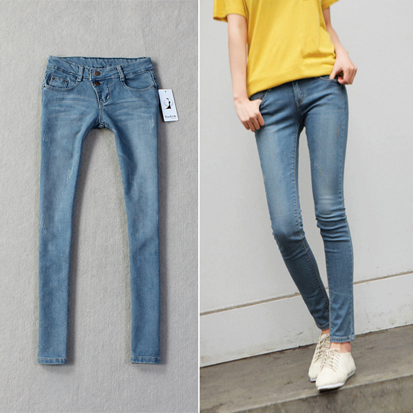 2013 spring women's slim elastic jeans female skinny pants trousers