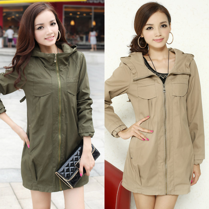 2013 spring women's winter clothes casual elegant loose plus size trench medium-long outerwear