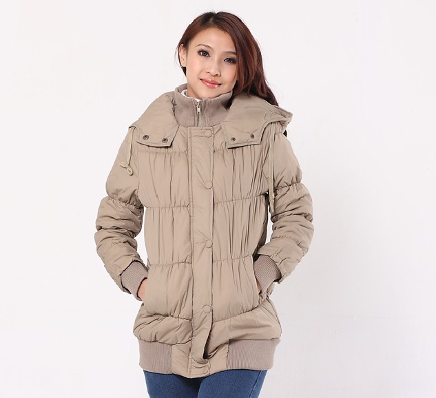 2013 Spring women thickening thermal water wash wadded jacket elastic slim waist medium-long with a hood outerwear