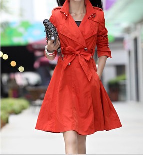 2013 Spring Women Trench Coat Female Fashion Long Double Breasted Sheath Casual Career  S-XXXL 5 colors,Free shipping