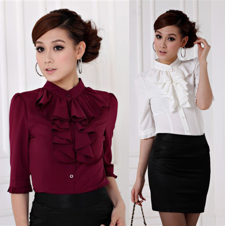 2013 spring work wear women's set skirt fashion ol slim half sleeve shirt work wear