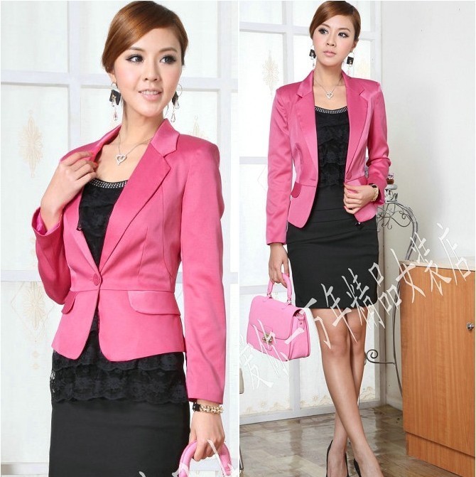 2013 spring work wear women's set skirt one button suit formal dress spring and autumn t2019 Free Shipping