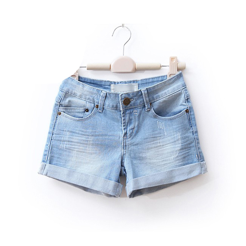 2013 summer 2013 all-match wearing white roll up hem female denim shorts wd687 free shipping