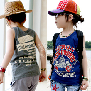 2013 summer boys clothing girls clothing baby child T-shirt sleeveless vest tx-1672 free shipping