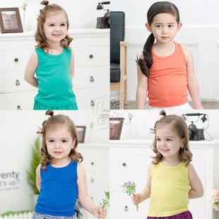 2013 summer brief candy color boys clothing girls clothing child T-shirt sleeveless vest tx-1717