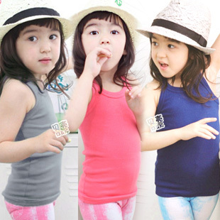 2013 summer brief girls clothing baby child spaghetti strap vest tx-0773