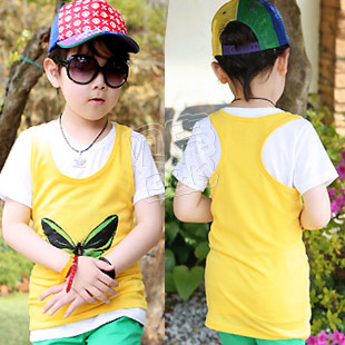 @ 2013 summer butterfly of paragraph boys clothing girls clothing baby vest tx-1115