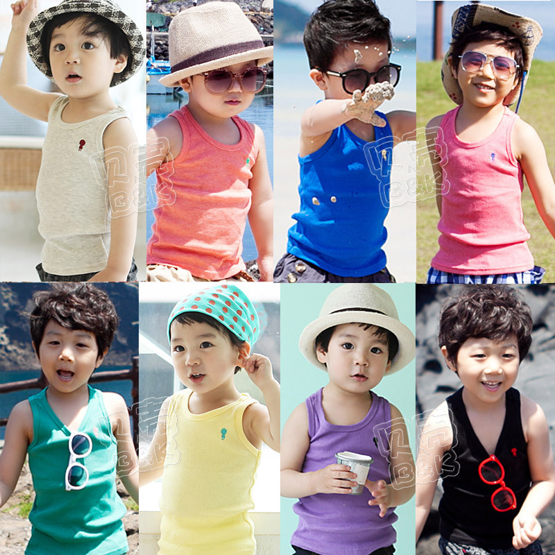 2013 summer candy cartoon boys clothing girls clothing baby vest tx-1090 free shipping