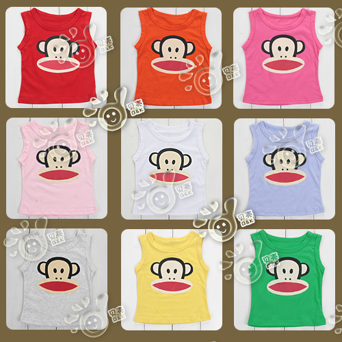 @ 2013 summer candy color cartoon boys clothing girls clothing baby vest tx-0358