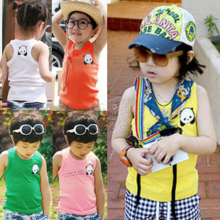 @ 2013 summer candy panda of paragraph boys clothing girls clothing baby vest tx-1031