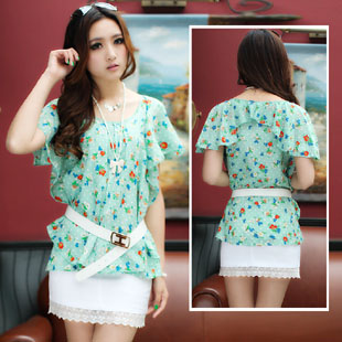 2013 summer career dress set twinset dress shirt chiffon bust skirt