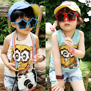 2013 summer cartoon animal boys clothing girls clothing baby T-shirt sleeveless vest tx-0137