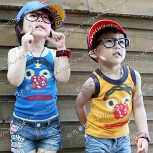 2013 summer cartoon boys clothing girls clothing baby vest tx-0381