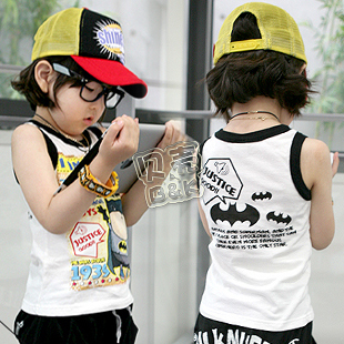 @ 2013 summer cartoon boys clothing girls clothing child T-shirt sleeveless vest tx-0970