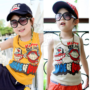 2013 summer cartoon letter boys clothing girls clothing baby vest tx-1138