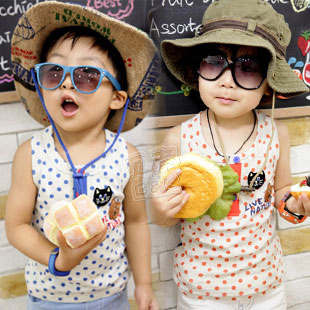 2013 summer cat boys clothing girls clothing child T-shirt sleeveless vest tx-0772