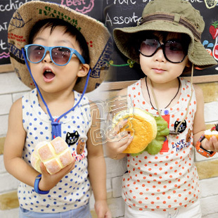 2013 summer cat boys clothing girls clothing child T-shirt sleeveless vest tx-0772