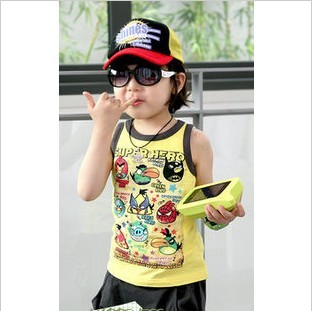 2013 summer children's clothing male girl child T-shirt short-sleeve vest 1e-5009