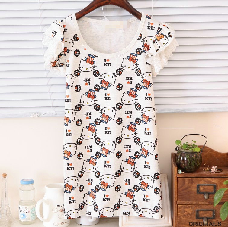 2013 summer clothing new female t-shirt printing KT Feifei sleeve Korean version 1217