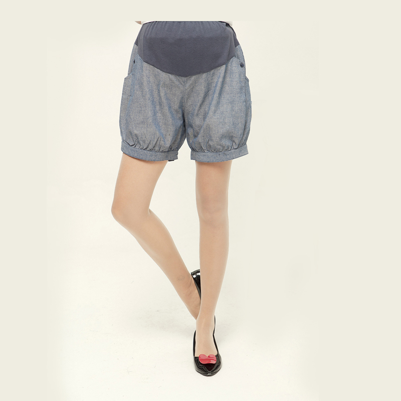 2013 summer cute faux denim elastic 100% cotton maternity shorts maternity clothing 724021