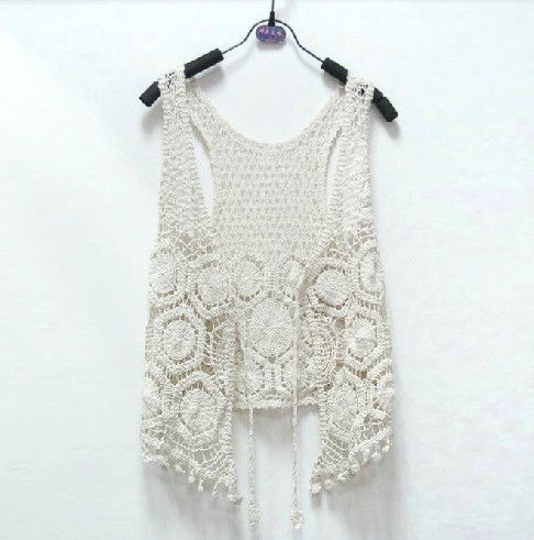 2013 summer cutout crotch vest fashion lace vest tassel women's