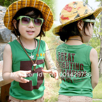 2013 summer digital 5 boys clothing girls clothing baby child T-shirt sleeveless vest