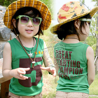 2013 summer digital 5 boys clothing girls clothing baby child T-shirt sleeveless vest tx-0863