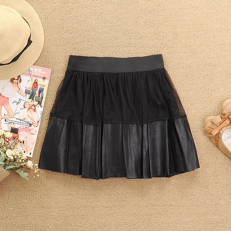 2013 summer fashion elegant elastic waist PU expansion skirt fluffy short skirt leather skirt bust skirt