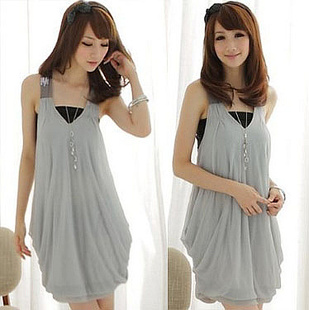 2013 summer fashion women's T paillette dress chiffon one-piece dress