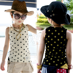 @ 2013 summer five-pointed star boys clothing girls clothing baby child T-shirt sleeveless vest tx-1572