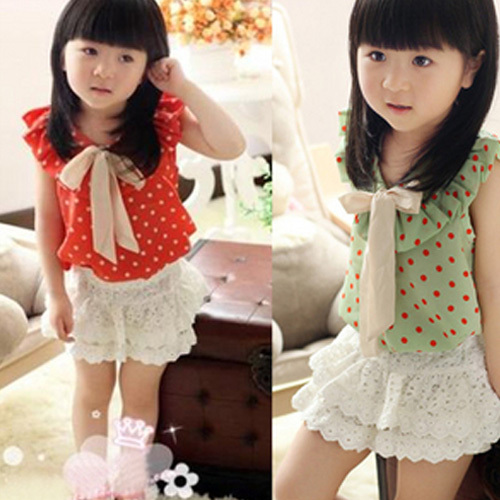 2013 summer girls clothing baby equipment summer bow polka dot chiffon vest child