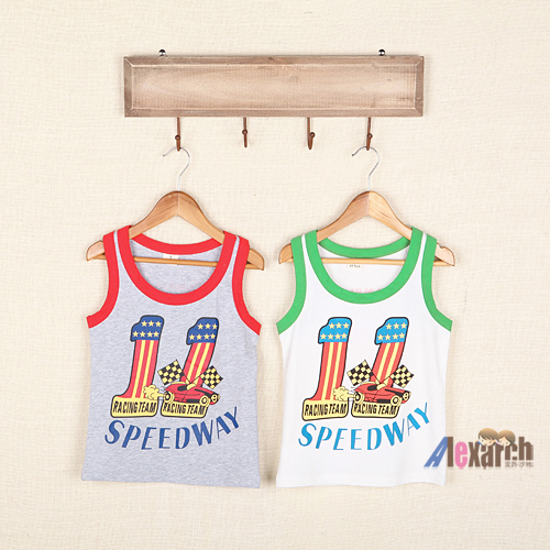 2013 summer girls clothing boys clothing senior 100% cotton child t-shirt vest kr659