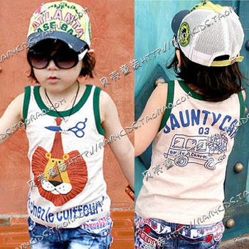 @ 2013 summer lion boys clothing girls clothing baby vest tx-0411