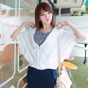 2013 summer loose plus size cardigan shirt air conditioning shirt cape outerwear autumn and winter women batwing sleeve