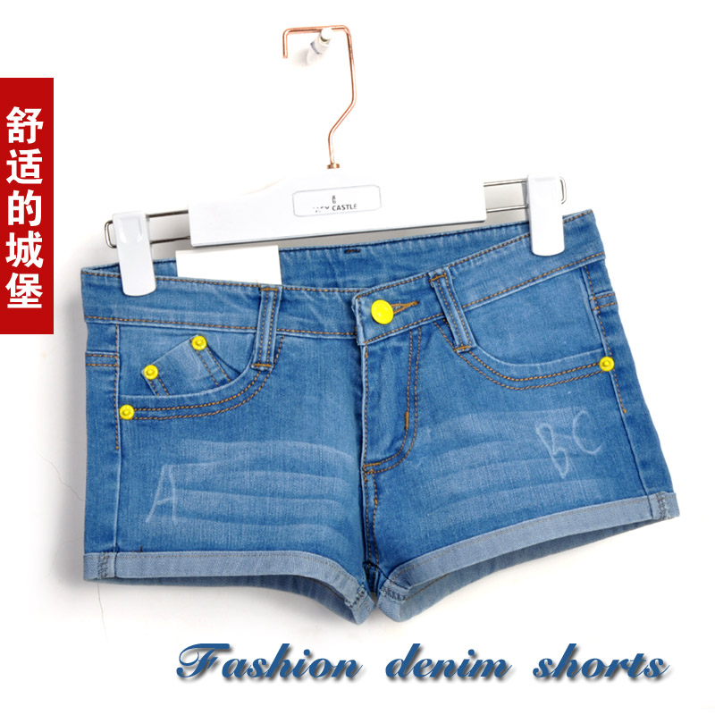 2013 summer loose roll-up women's hem denim shorts female women's shorts