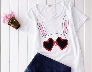 2013 summer love rabbit o-neck loose short-sleeve T-shirt maternity clothes Maternity tops