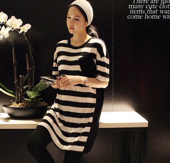 2013 summer maternity clothing happymaman plus size stripe short-sleeve T-shirt