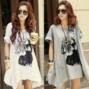 2013 summer maternity clothing new arrival clothes plus size basic shirt loose long design T-shirt short-sleeve top