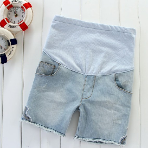 2013 summer maternity jeans pants maternity clothing maternity belly pants water wash maternity shorts