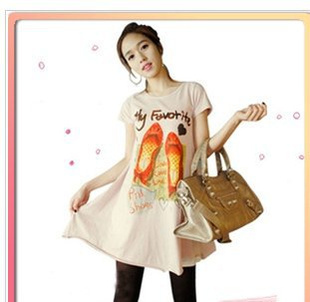 2013 summer maternity new arrival piscean female shoes short-sleeve t-shirt medium-long 1227 off 20%