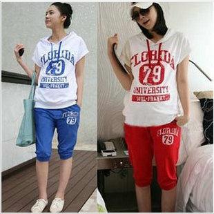 2013 summer maternity set sports casual maternity short-sleeve T-shirt casual capris 765