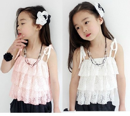 2013 Summer models girls lace princess halter tops 5pcs/lot XH-46