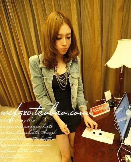 2013 summer new arrival fashion retro coveredbuttons finishing denim outerwear female