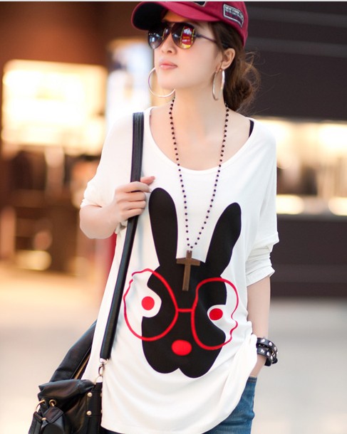 2013 summer new arrival glasses rabbit maternity top t-shirt 5657