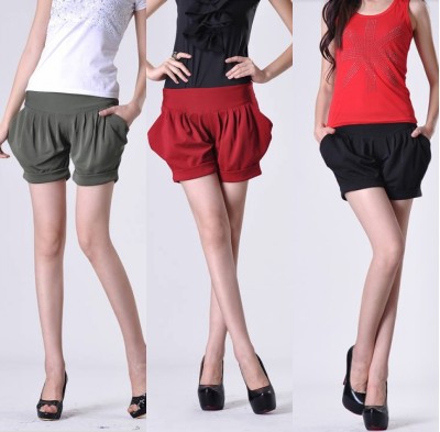 2013 Summer New Arrival Ladies Fashion Plus Size Pleated Shorts Harem Pants/S-XXXL/Red Gree Black/Free Shipping/C267