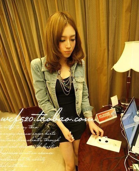 2013 summer new arrival stylish fashion retro finishing denim outerwear female Free shipping